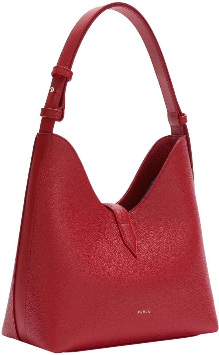 Furla Furla red leather hobo goccia s bag Rood