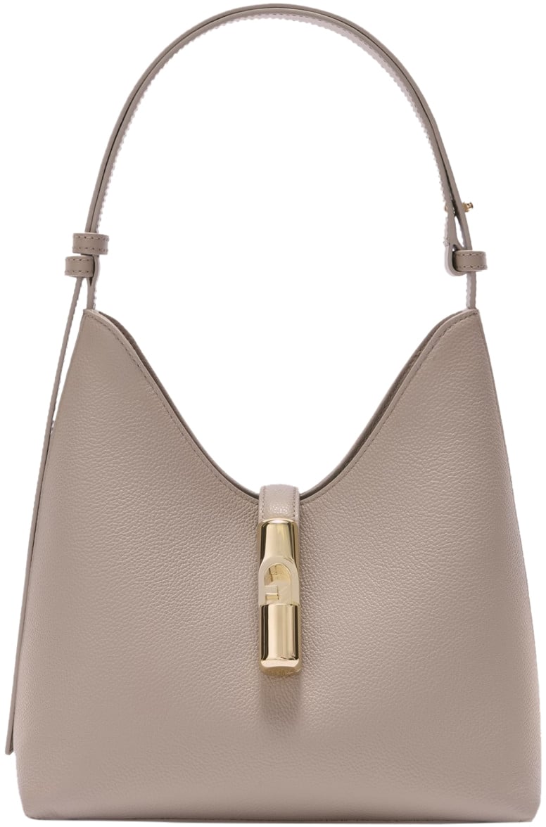 Furla Furla hobo bag goccia s in linen color leather Neutraal