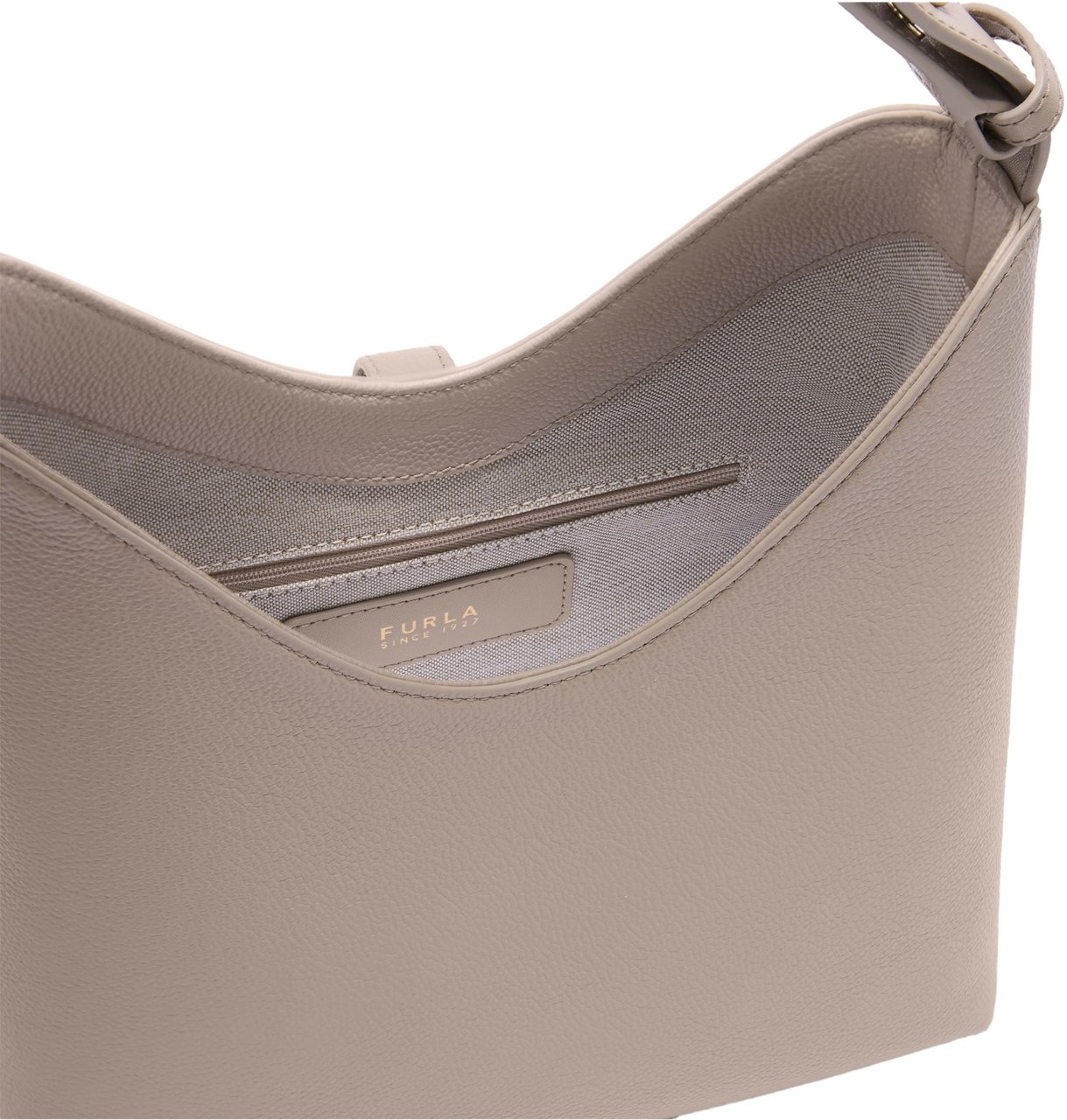Furla Furla hobo bag goccia s in linen color leather Neutraal