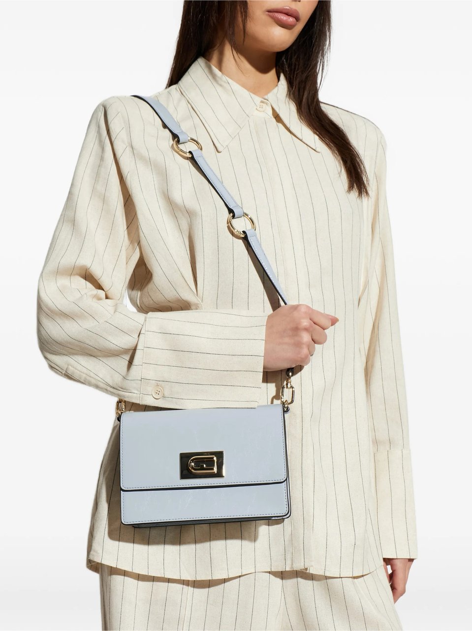 Furla Glossy 1927 Mini Leather Structured Bag Wit