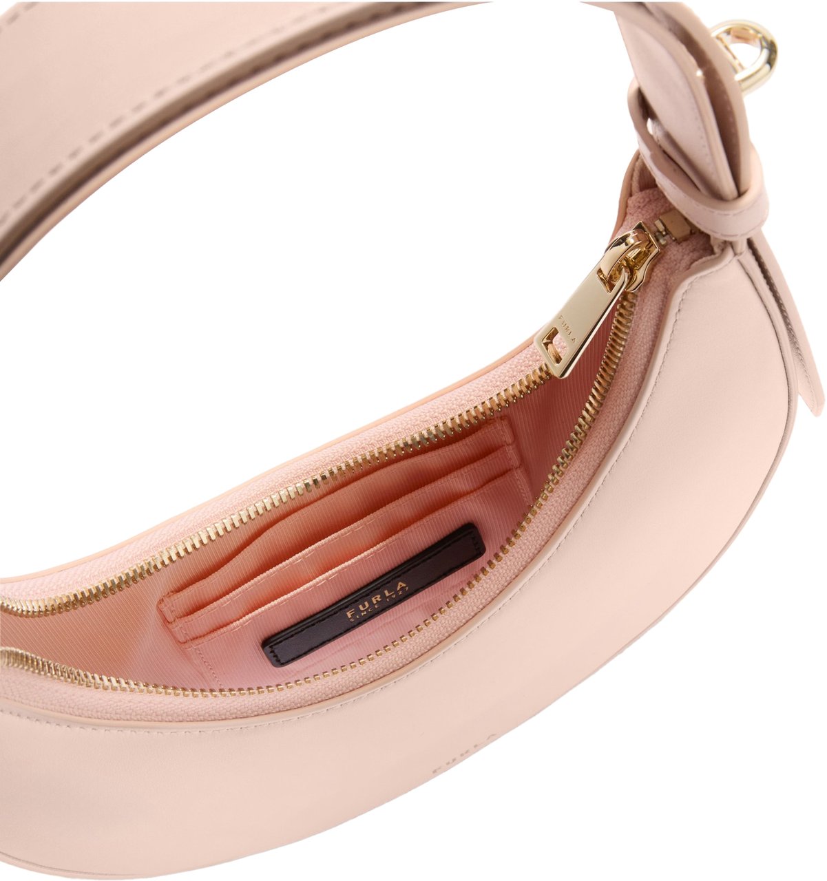 Furla Furla delizia mini leather hobo bag, pink Roze