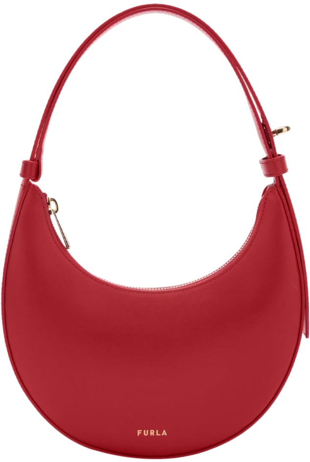 Furla Furla delizia mini leather hobo bag, red Rood