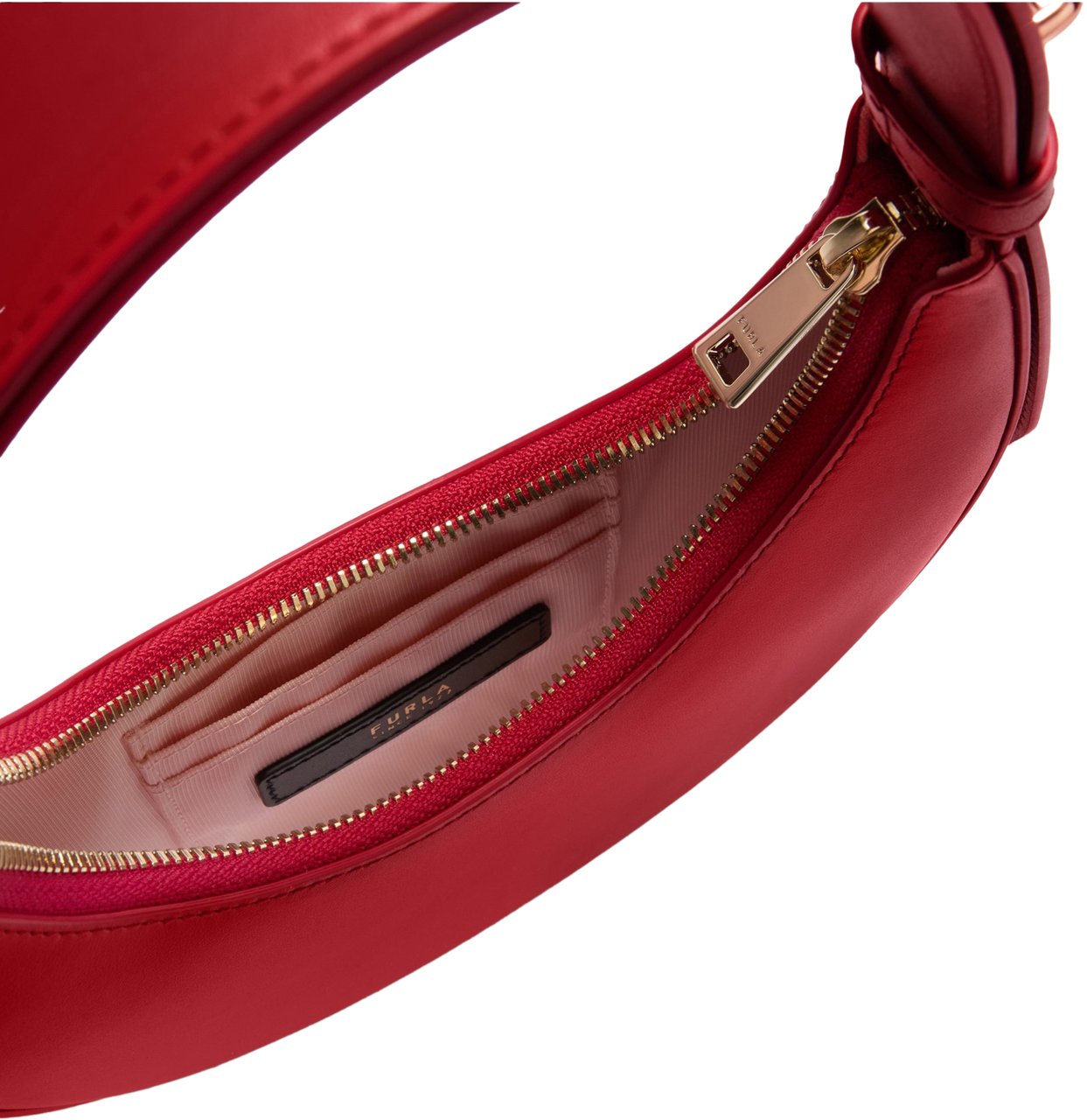 Furla Furla delizia mini leather hobo bag, red Rood