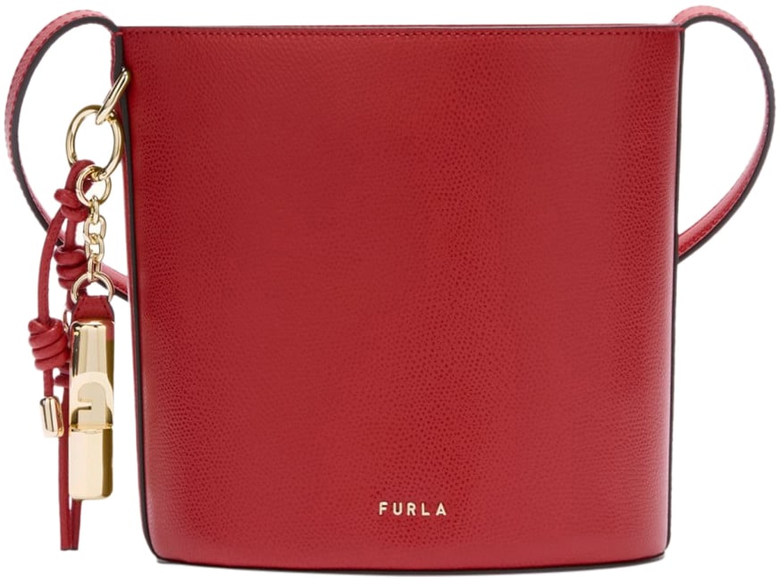 Furla Furla roxie mini leather bucket bag, red Rood