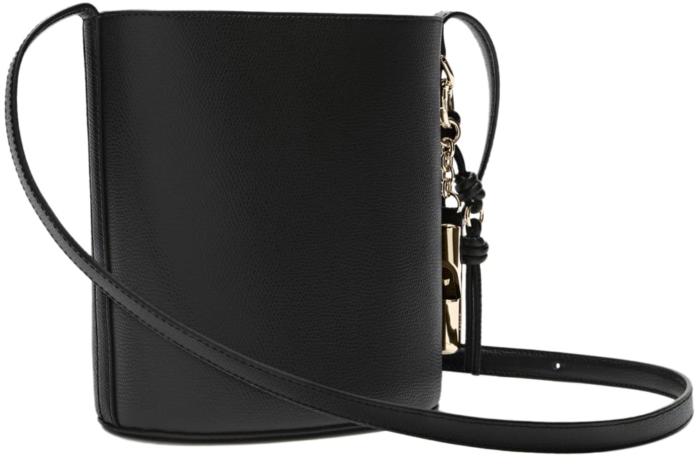 Furla Furla roxie mini leather bucket bag, black Zwart