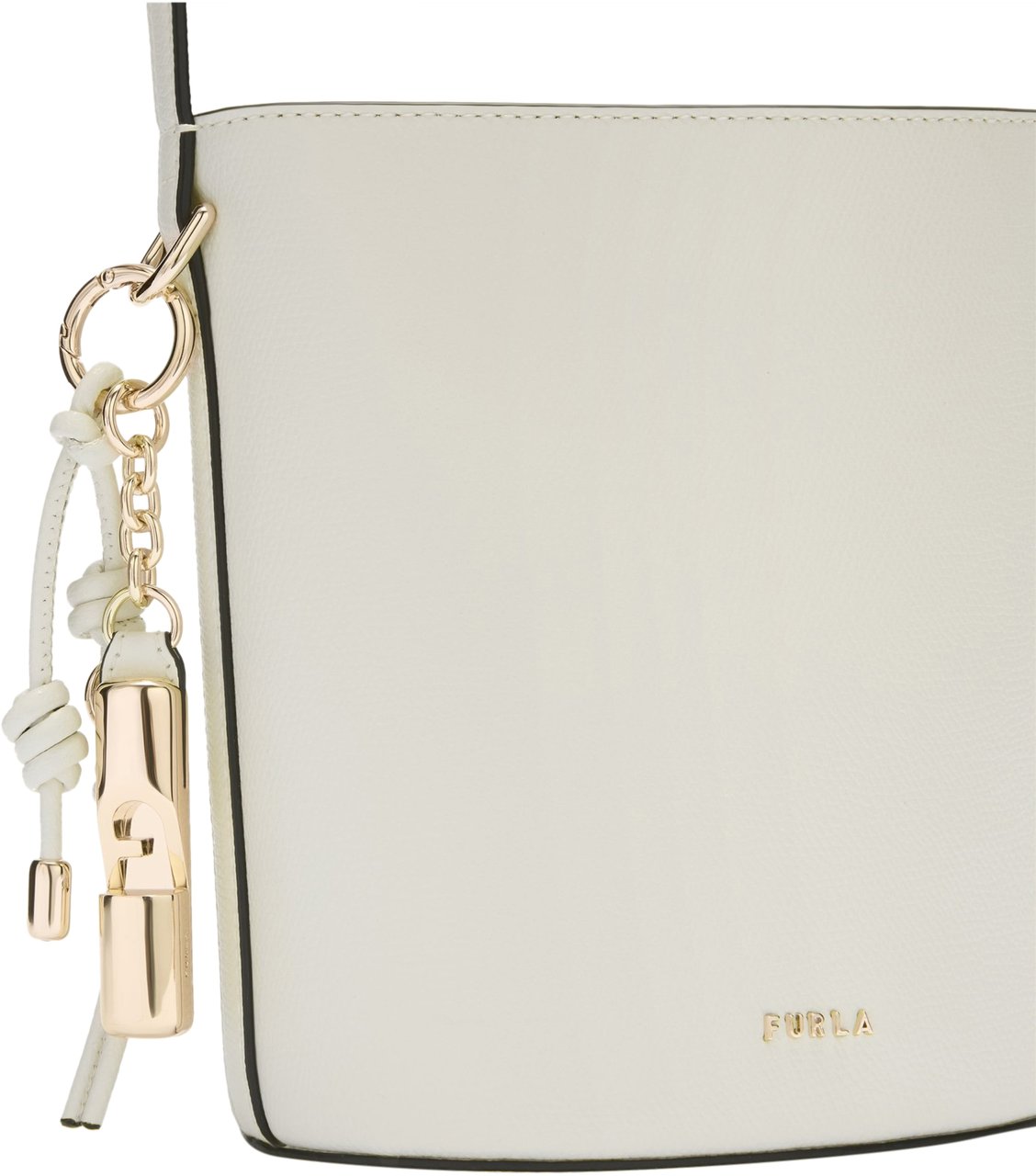 Furla Furla roxie mini leather bucket bag, cream color Beige