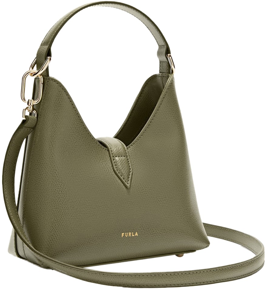 Furla Furla iride mini leather bag, avocado green Groen
