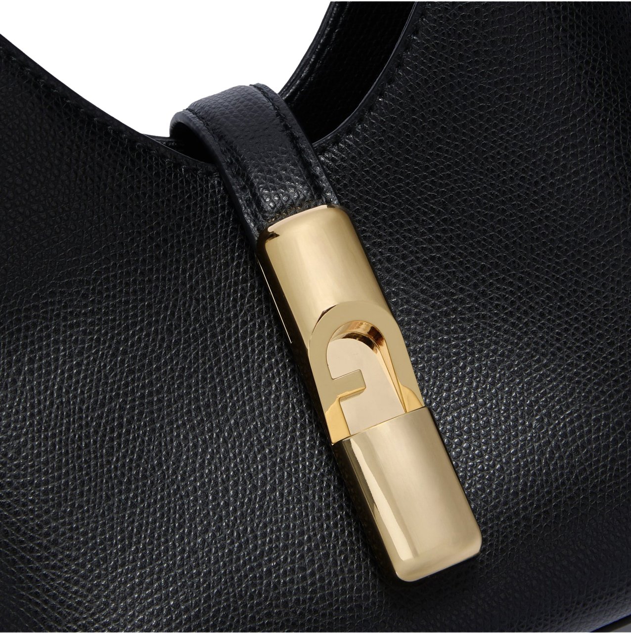 Furla Furla iride mini leather bag, black Zwart