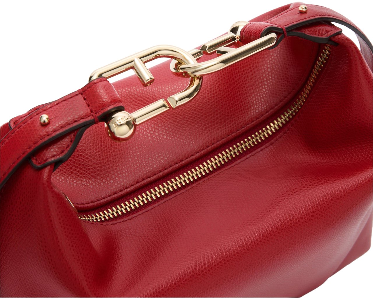 Furla Furla tonie mini hobo bag in red leather Rood