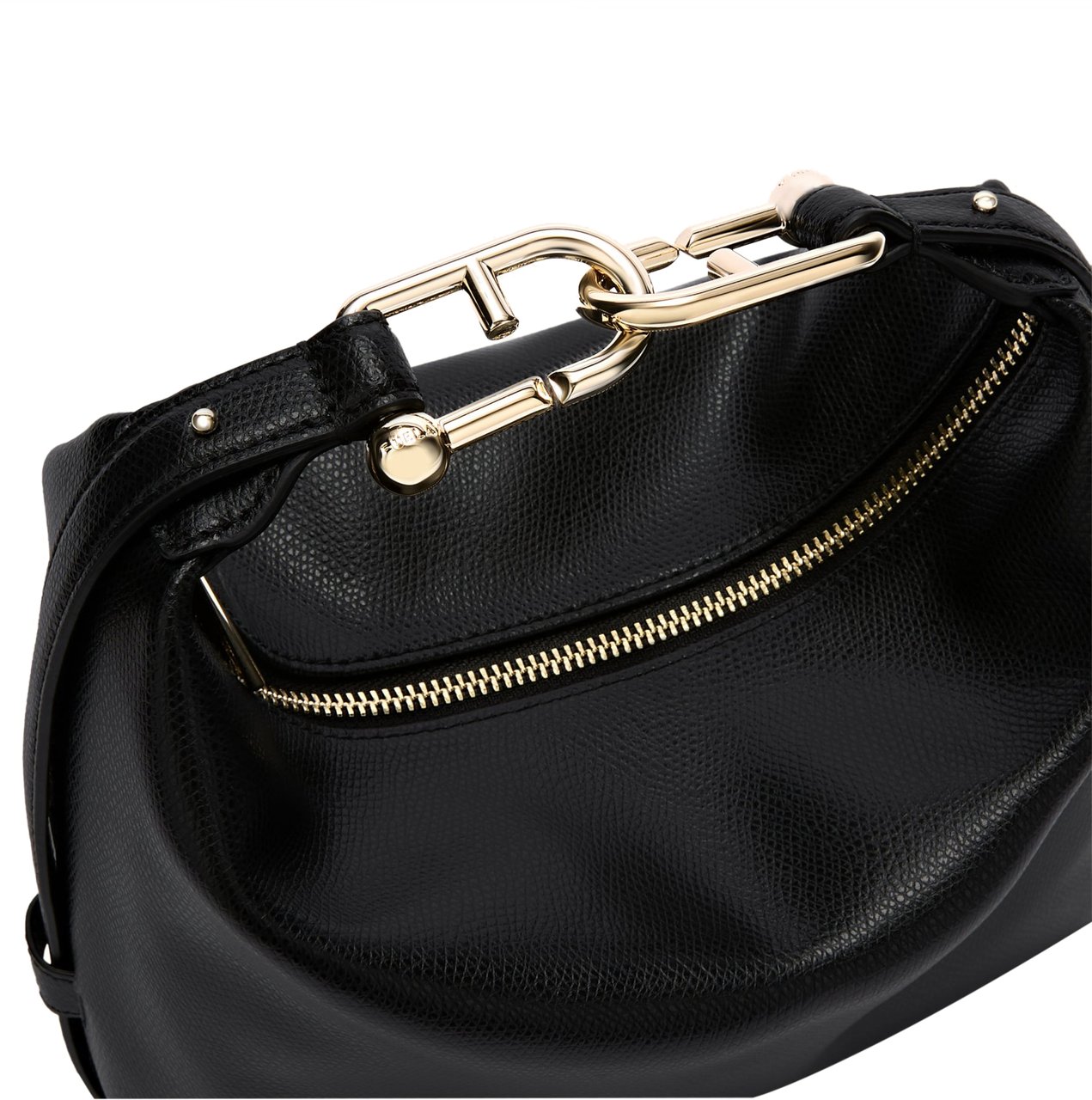 Furla Furla tonie mini hobo bag in black leather Zwart