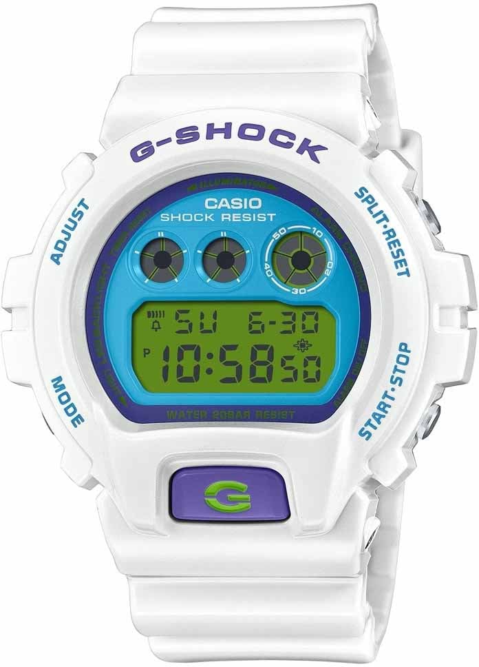 G-Shock Casio G-Shock Horloge DW-6900RCS-7ER Wit met Paars Crazy Colors Collection Divers