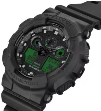 G-Shock Casio G-Shock Horloge GA-100BEG-1AER Black Electro Green Analoog Digitaal Zwart 50mm Zwart