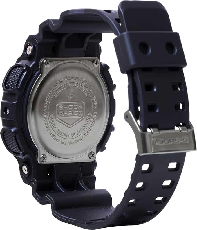 G-Shock G Shock Horloge GA-100WD-1AER Analoog Digitaal Zwart met Witte Wijzerplaat Zwart