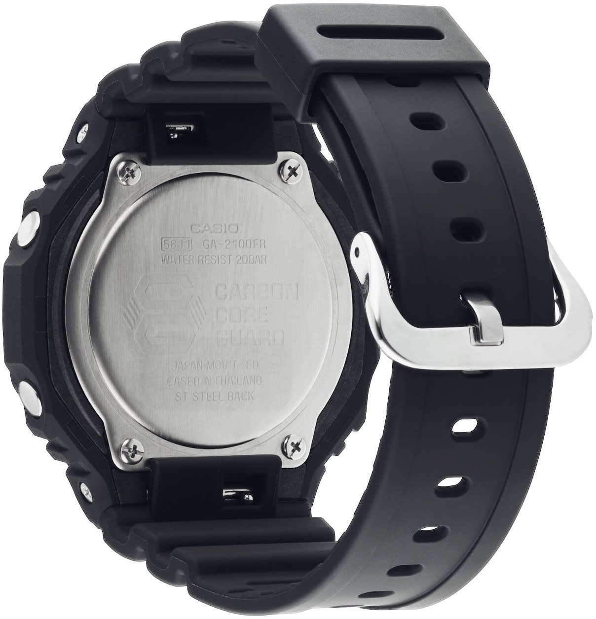 G-Shock Casio G-Shock Horloge GA-2100-1A3ER Kunstof Band Digitaal Analoog Zwart/Groene Wijzerplaat Waterdichtheid 200 Meter 45,5mm Zwart