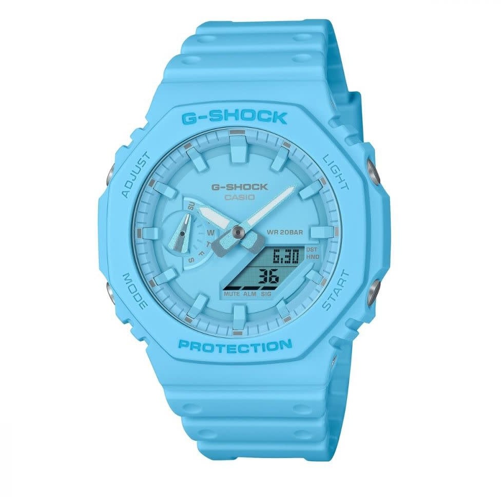 G-Shock G Shock Horloge GA-2100-2A2ER Analoog Digitaal Baby Blauw Lichtblauw