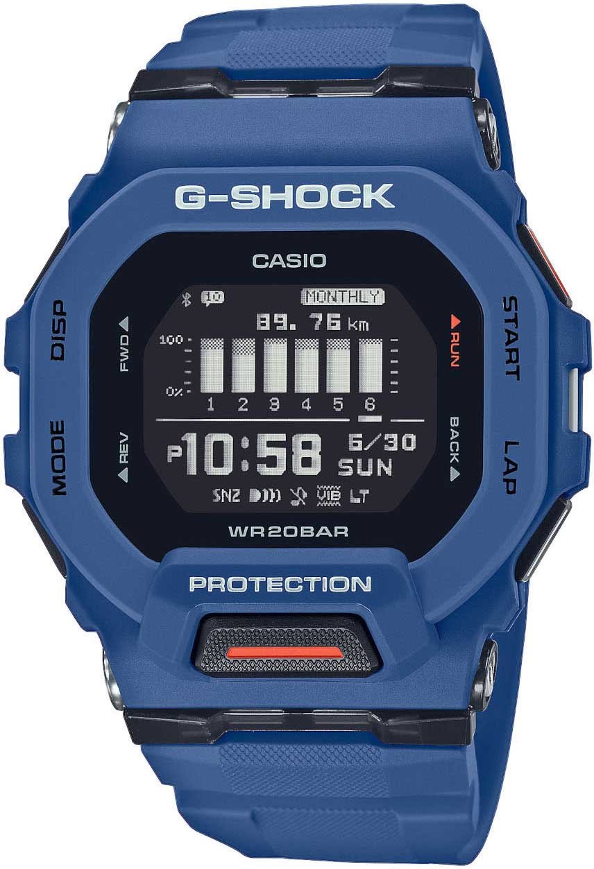 G-Shock CASIO G-Shock GBD-200-2ER horloge digitaal in kunststof blauwe kast en band Divers