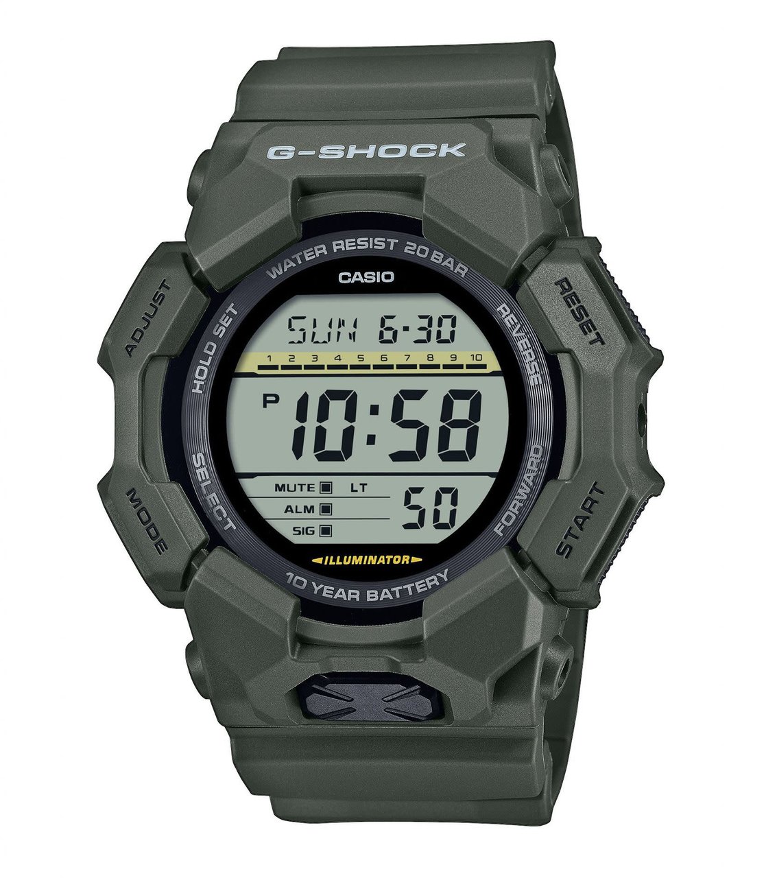 G-Shock Casio G Shock Horloge GD-010-3ER Digitaal Groen 200m Waterdicht Donkergroen