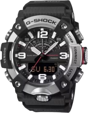 G-Shock Casio G-Shock Horloge GG-B100XM-1AER Mudmaster Carbon Core Quard Analoog Digitaal Bluethooth 200m Waterdicht 51mm Zwart