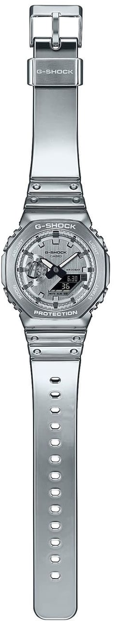 G-Shock G Shock Horloge GM-2100YM-8AER Analoog Digitaal Fine Metallic Zilverkleurig Zilver
