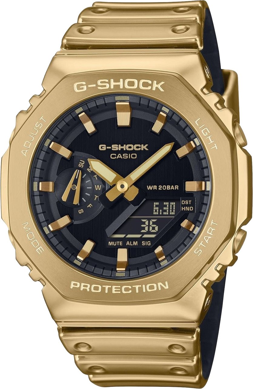G-Shock G Shock Horloge GM-2100YMG-9AER Analoog Digitaal Fine Metallic Goudkleurig Goud