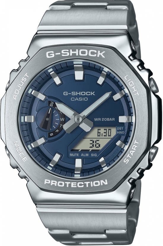 G-Shock G-Shock Horloge GM-2110D-2BER Staal Analoog Digitaal Donker Blauw Divers