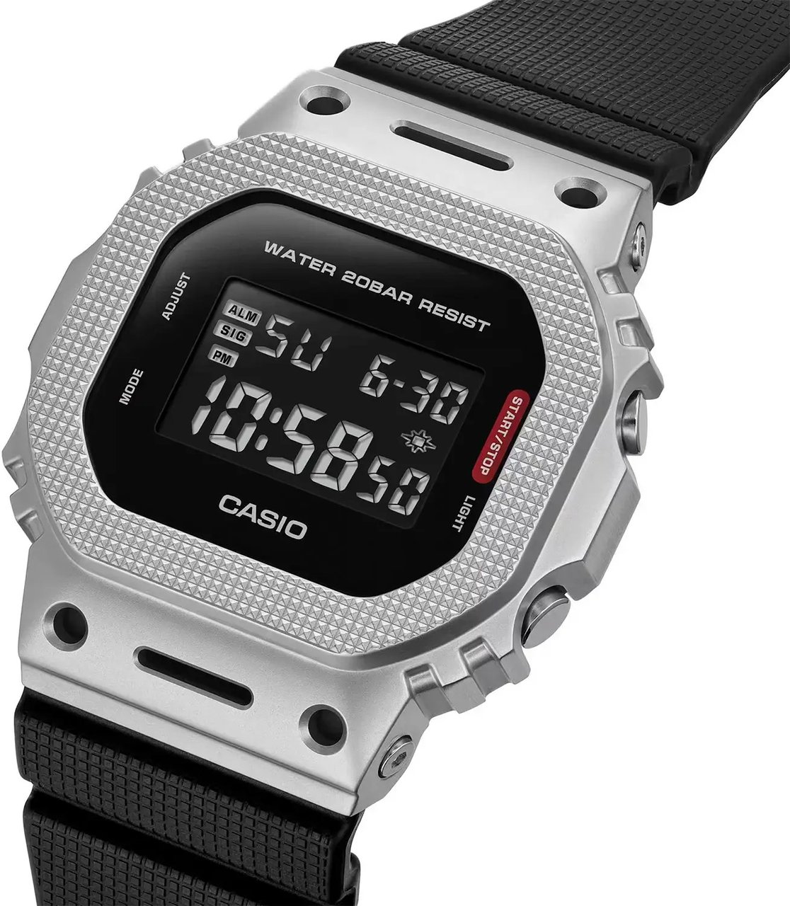 G-Shock G Shock Horloge GM-5600M-1ER Staal 200m Waterdicht met Rubberen Horlogeband Zwart