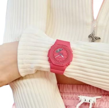 G-Shock Casio G-Shock Horloge GMA-P2100-4AER Analoog Digitaal Roze 39mm Roze