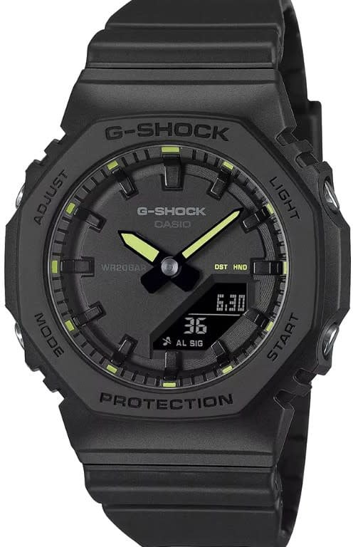 G-Shock Casio G-Shock GMA-P2100SA-1A2ER Staal Wijzerplaat 40.2mm met Kunststofband Waterdichtheid 20m Zwart