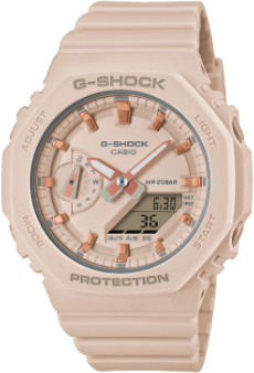 G-Shock Casio G-shock Horloge GMA-S2100-4AER Analoog Digitaal Zacht Roze met Zacht Roze Wijzerplaat Roze