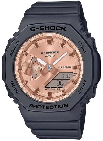 G-Shock CASIO G-shock GMA-S2100MD-1AER g-shock grijs met rose goude wijzerplaat Zwart