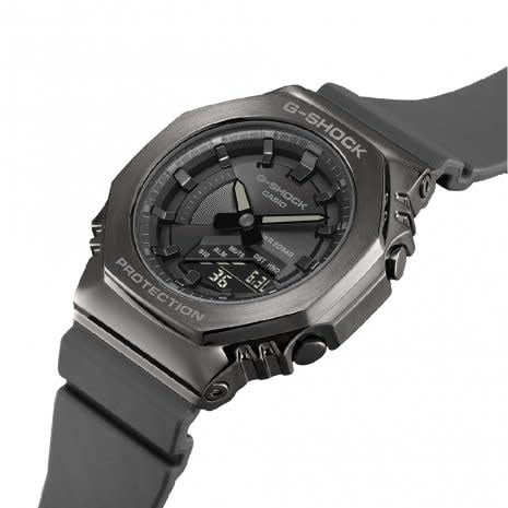 G-Shock G-Shock GM-S2100B-8AER horloge anadigi unisex met metalen kast in gun metal met kunststof band Donkergrijs