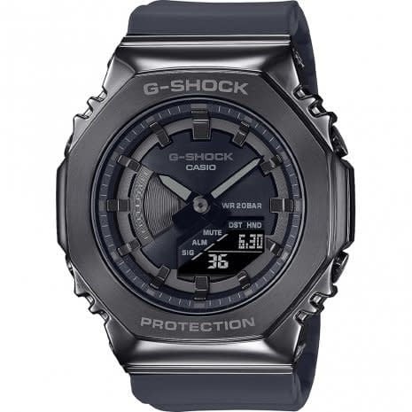 G-Shock G-Shock GM-S2100B-8AER horloge anadigi unisex met metalen kast in gun metal met kunststof band Donkergrijs
