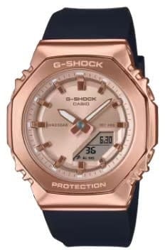 G-Shock Casio G-Shock Horloge GM-S2110PG-1A4ER Analoog Digitaal Staal met Rosegouden Plating en Zwarte Horlogeband 200m Waterdicht 39mm Goud
