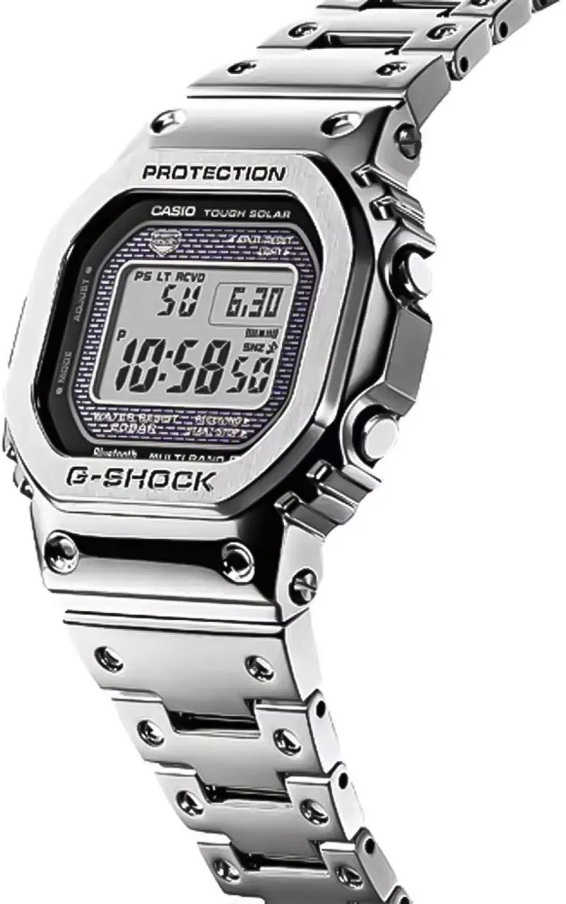 G-Shock G Shock Horloge GMW-BZ5000D-1ER 5000 Serie Full Metal 200m Waterdicht Digitaal Zilver