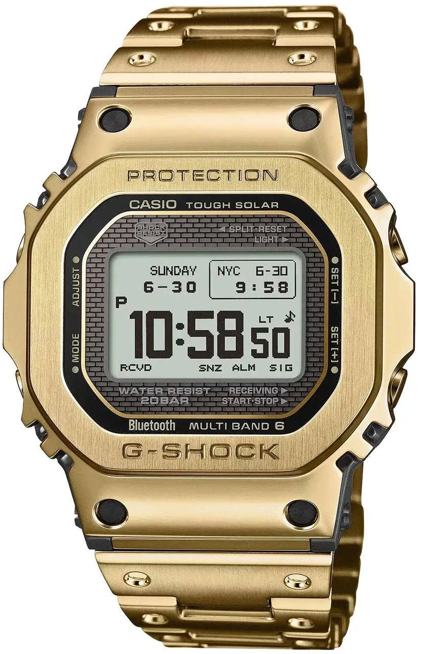 G-Shock G-Shock Horloge GMW-BZ5000GD-9ER 5000 Serie Full Metal met Geelgouden Plating Digitaal Goud
