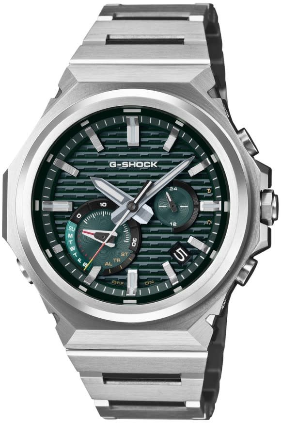 G-Shock G-Shock Horloge GST-B1000D-3AER Staal Solar Bluetooth met Groene Wijzerplaat 44mm Waterdichtheid 200 Meter Zilver