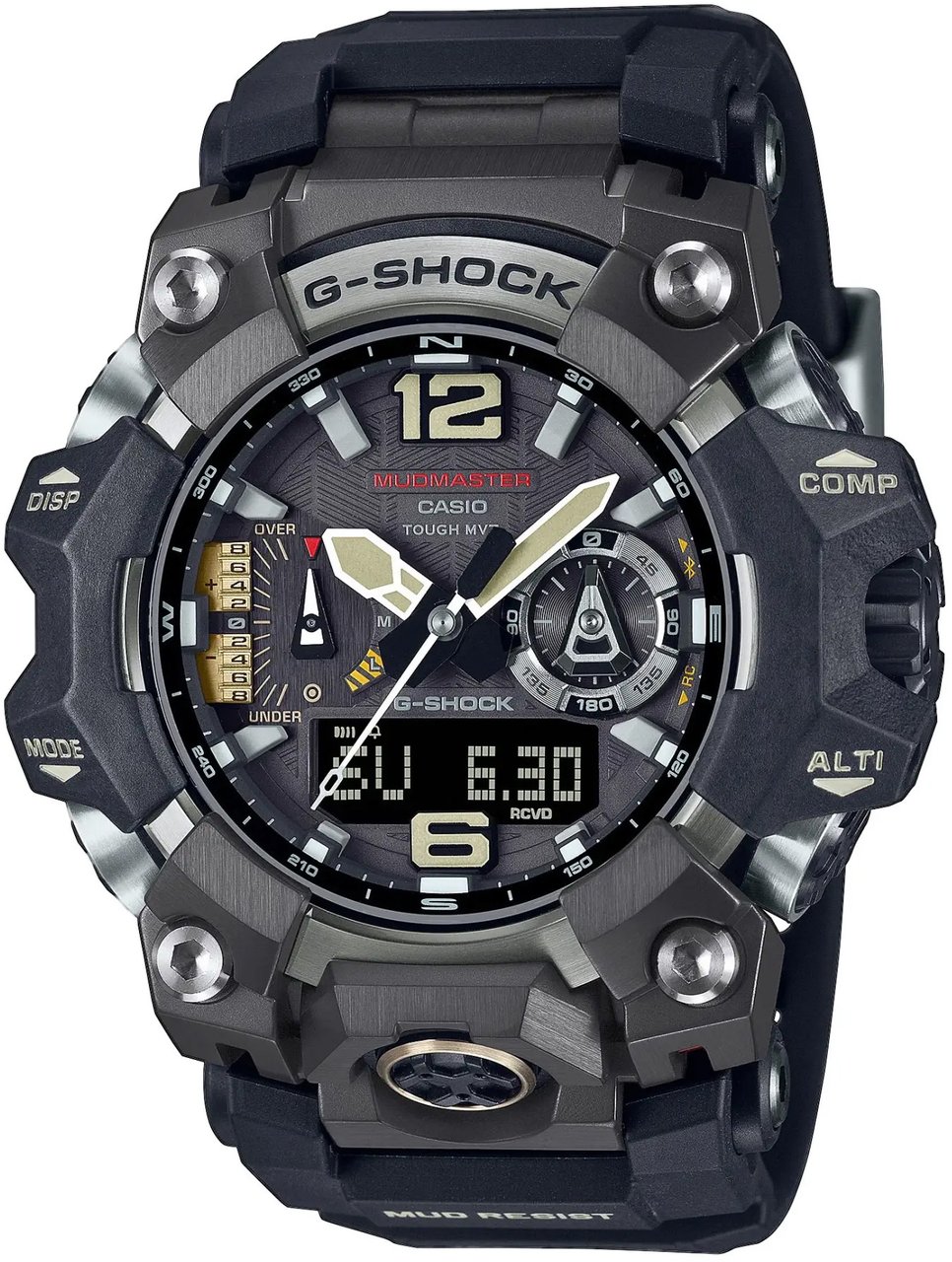 G-Shock Casio G-Shock GWG-B1000-1AER Mudmaster Solar Radio Controlled Carbon Core Guard met Zwarte Horlogeband 50mm Zwart