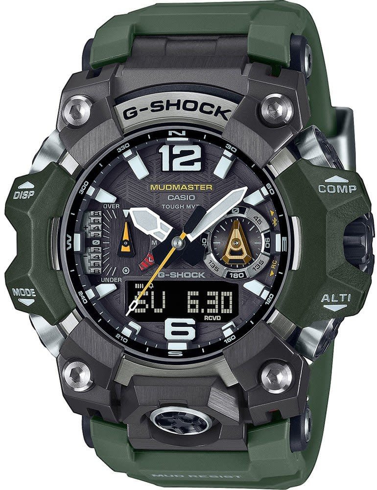 G-Shock CASIO G-Shock GWG-B1000-3AER Mudmaster Solar Staal met Groene Horlogeband Divers