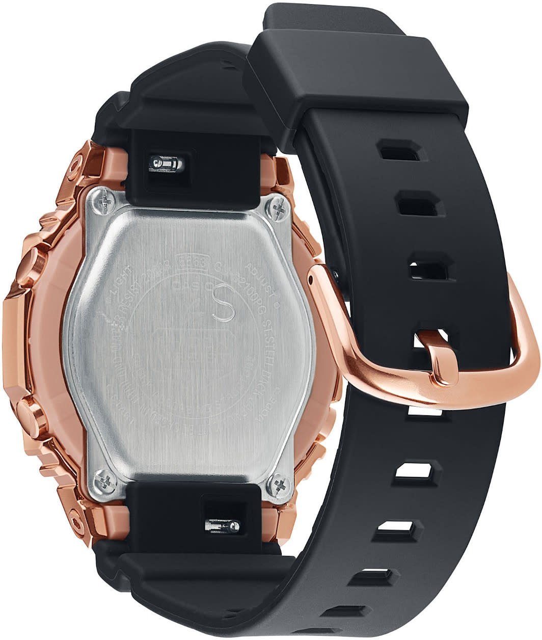 G-Shock CASIO G-Shock GM-S2100PG-1A4ER horloge unisex anadigi staal Rosé plated met zwart rubber band Goud