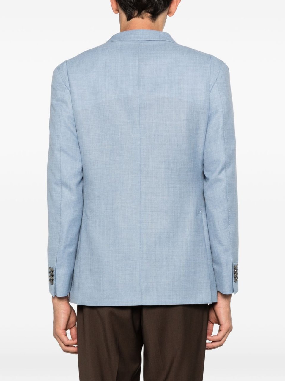 Gabriele Pasini Tailored Double-Breasted Metallic Blazer Blauw