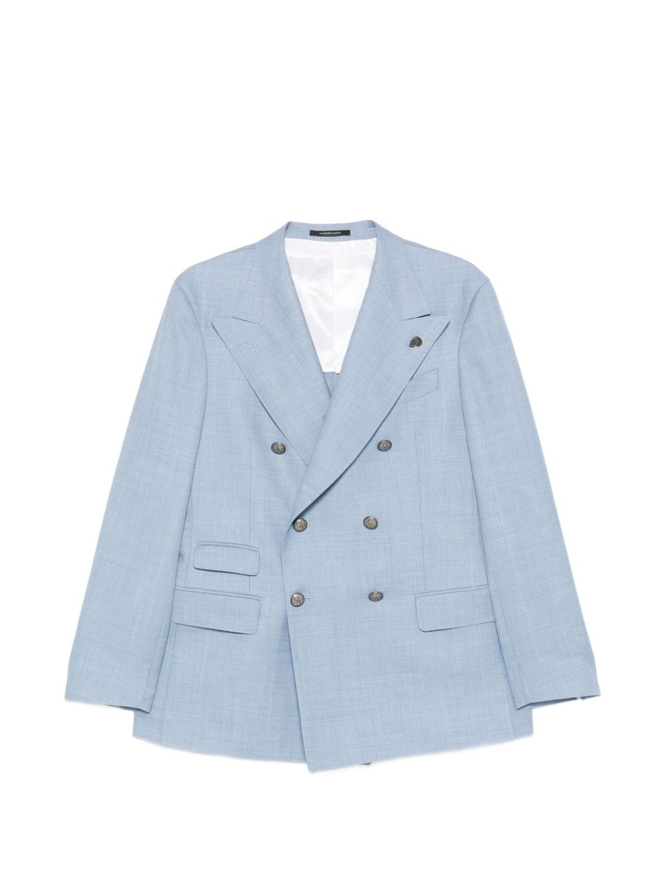 Gabriele Pasini Tailored Double-Breasted Metallic Blazer Blauw
