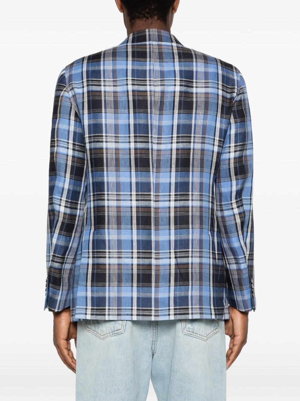 Gabriele Pasini Tailored Checked Notch Lapels Blazer Blauw