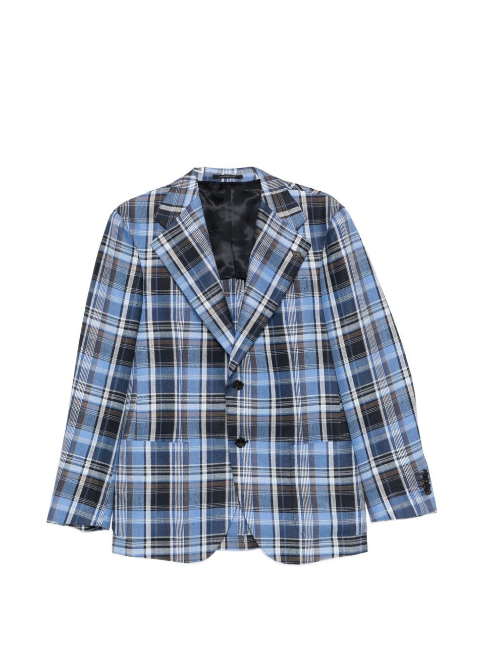 Gabriele Pasini Tailored Checked Notch Lapels Blazer Blauw