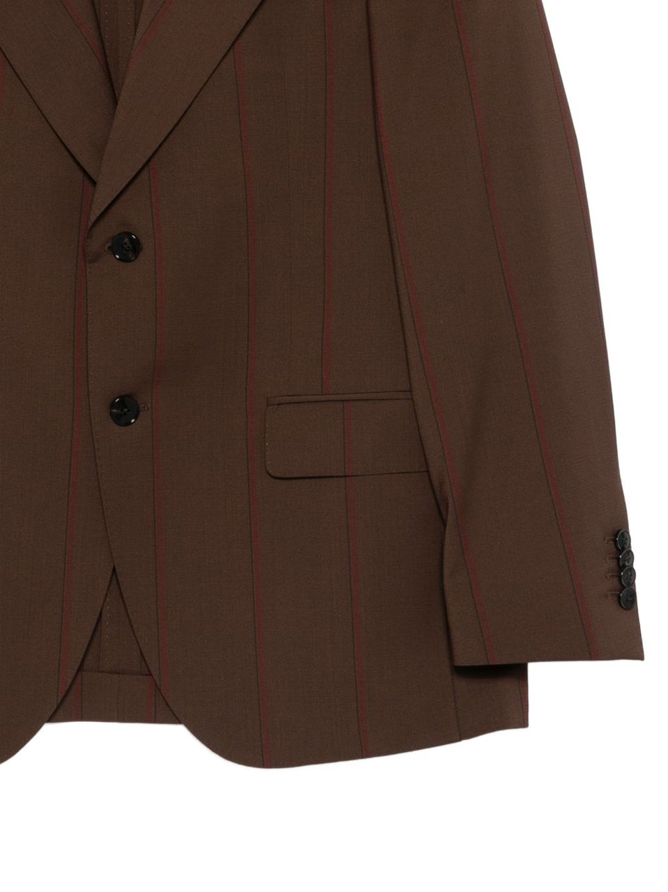 Gabriele Pasini Tailored Brown Pinstripe Suit Zwart
