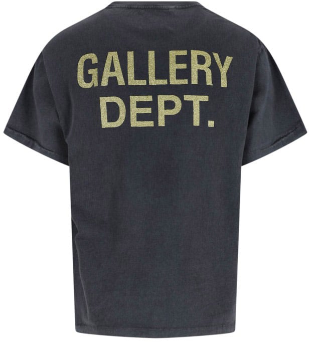 GALLERY DEPT Minimalist Black T-Shirt With Round Neckline And Short Sleeves Zwart