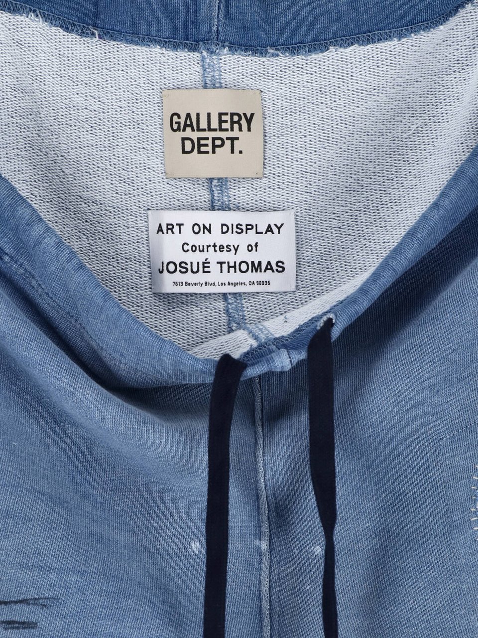 GALLERY DEPT Relaxed Wide-Leg Trousers With Distressed Detailing And Patchwork Accents Blauw