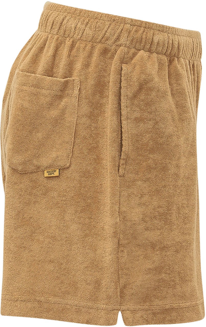 GALLERY DEPT Shorts in Spugna con Logo Frontale Beige