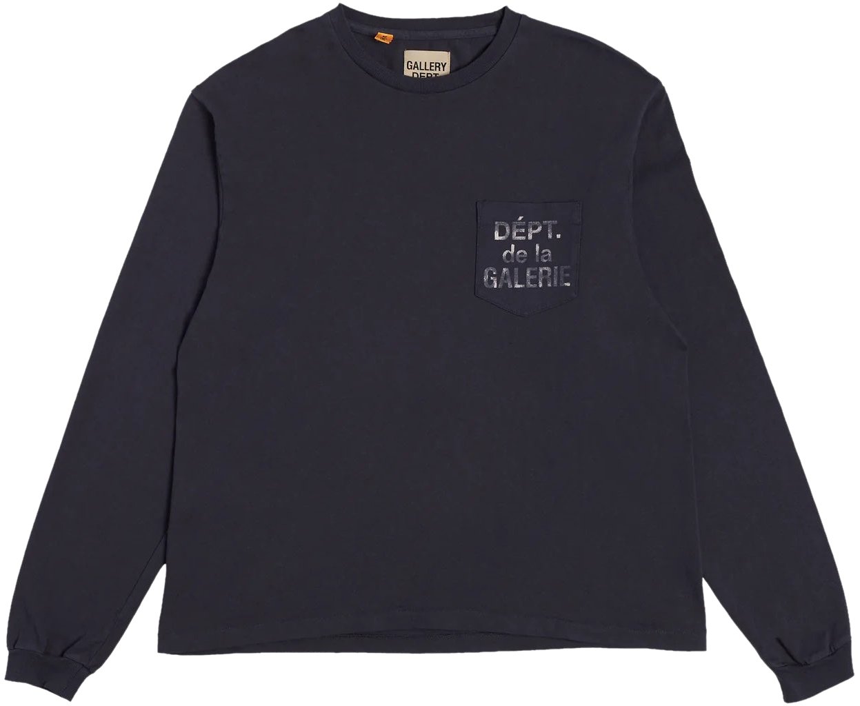 GALLERY DEPT Gallery Dept. French Logo Pocket Longsleeve T-shirt (Vintage Black) Zwart