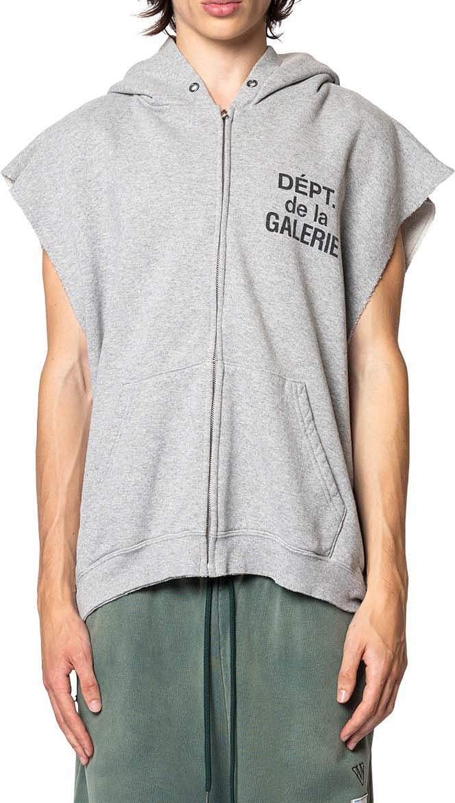 GALLERY DEPT 90's FULL ZIP CUT OFF HEATHER GREY Grijs