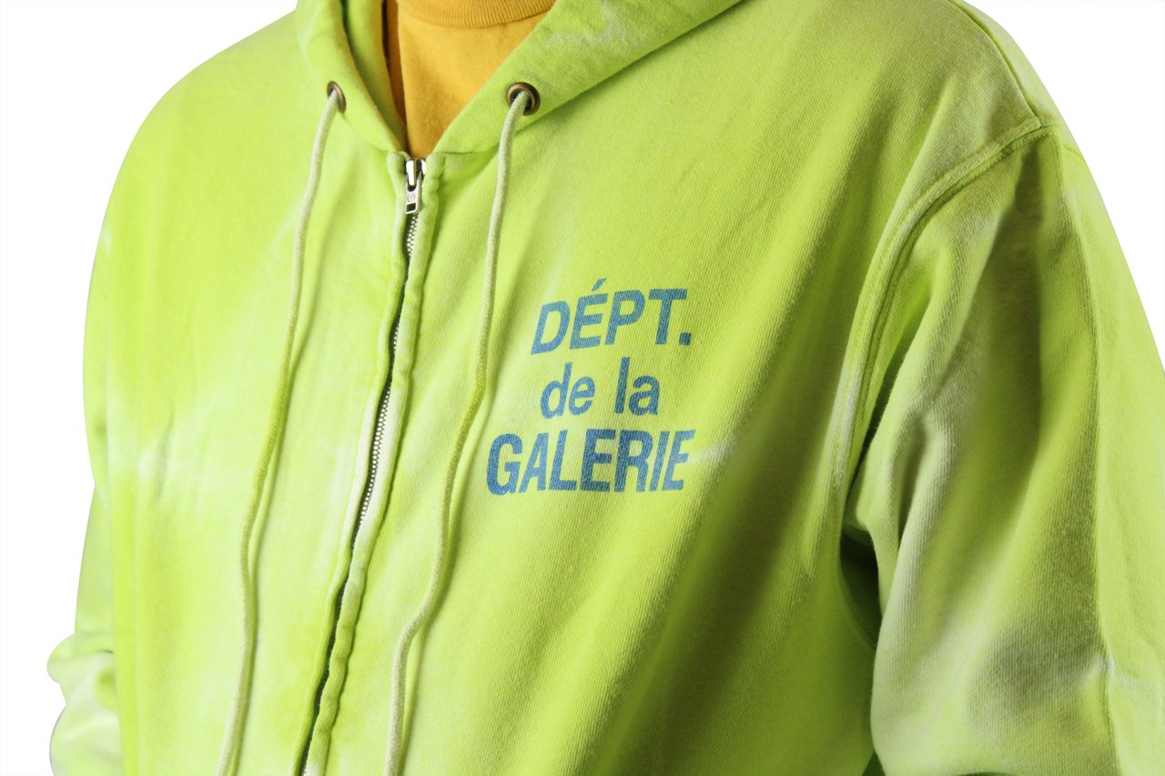 GALLERY DEPT Gallery Dept. Zip Up Hoodie (Lime) Divers
